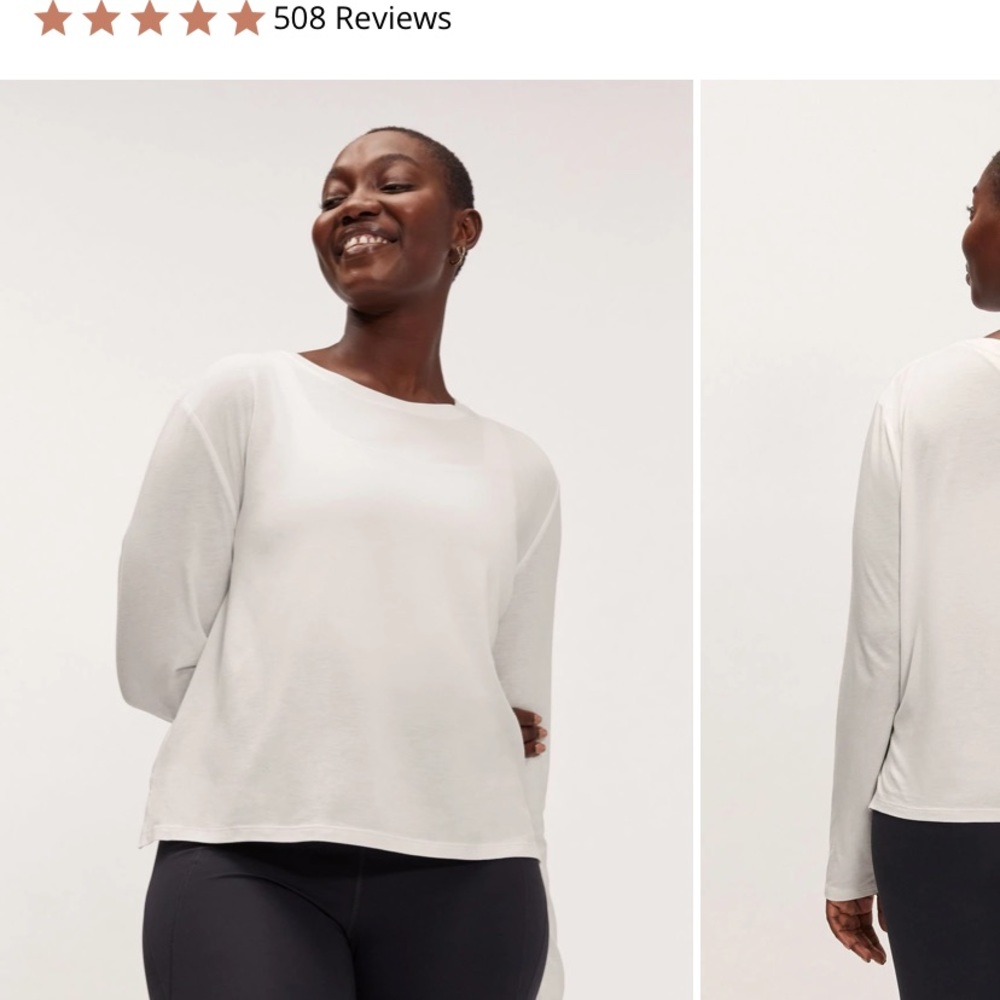 NWT girlfriend collective white leila long sleeve